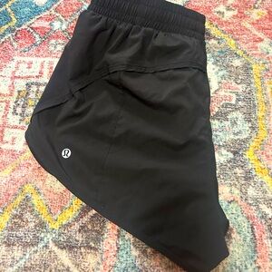 lululemon run track high rise lined shorts